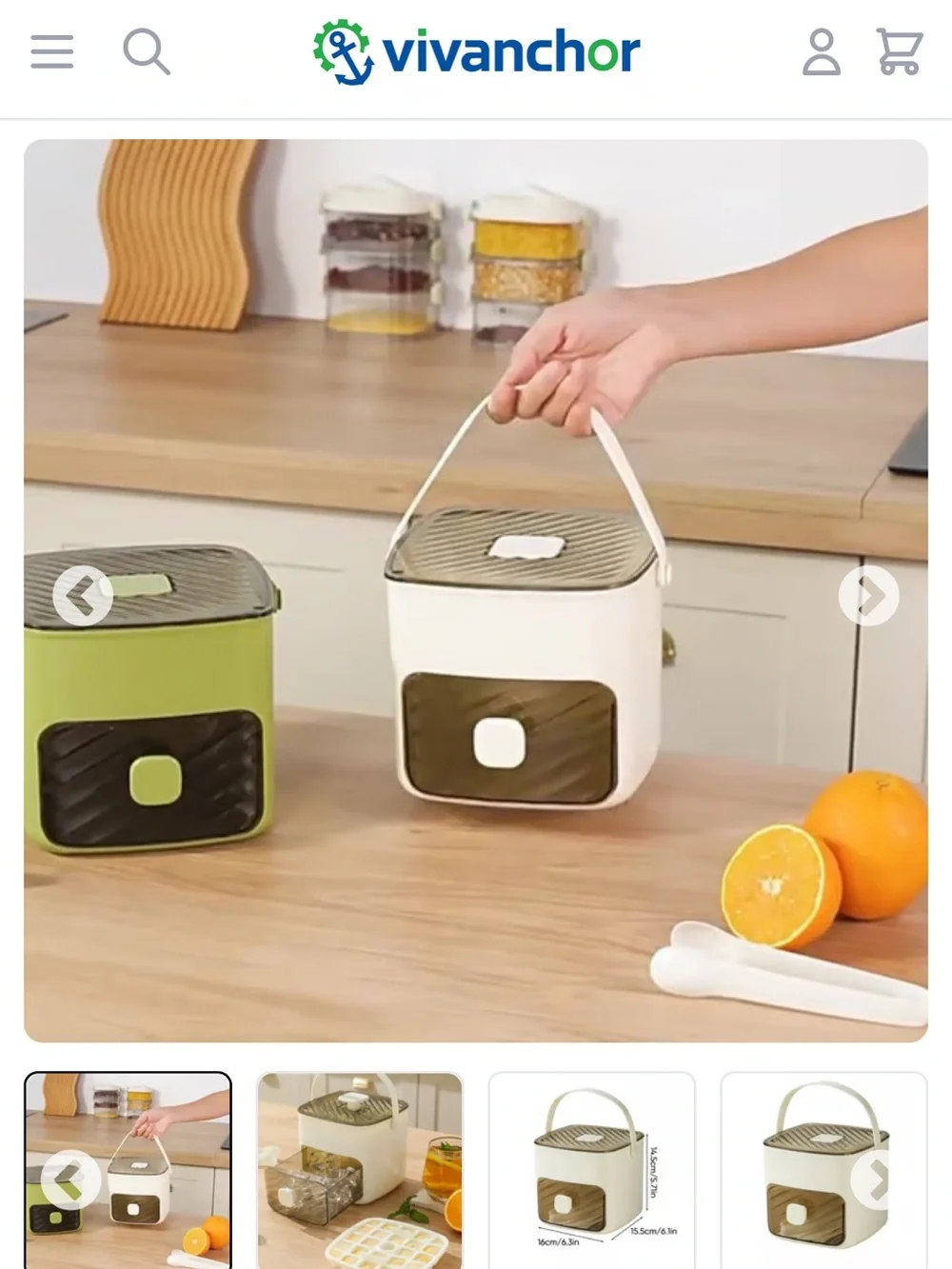 Handled Press-Type Ice Cube Tray (Double-Layer)